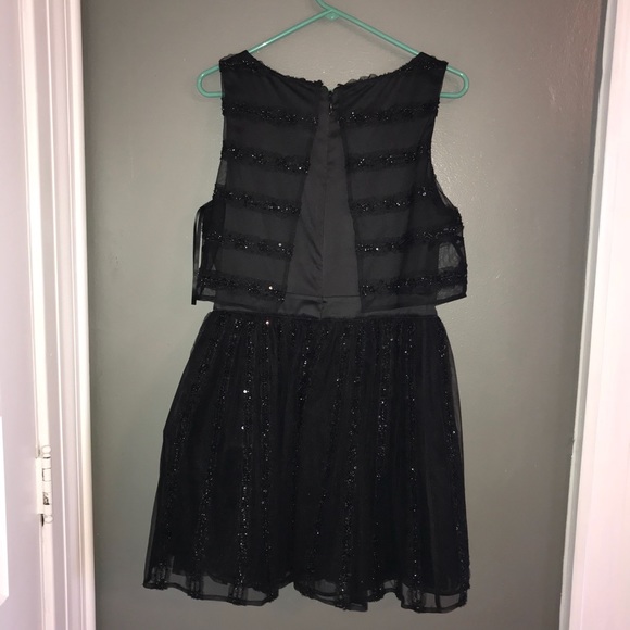 Bebe Sequin and Mesh Striped Cocktail Dress - Picture 5 of 8